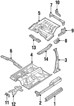 Foto de Travesano Plataforma de Piso Original para Nissan Frontier 2000 2001 2002 Marca NISSAN Nmero de Parte 756002S700