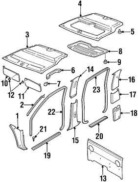 Foto de Techo Interior Original para Nissan Frontier 2000 Marca NISSAN N�mero de Parte 739109Z311