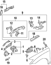 Foto de Conjunto de proteccion del guardafangos Original para Nissan Murano 2003 2004 2005 2006 2007 Marca NISSAN Nmero de Parte 64100CA030