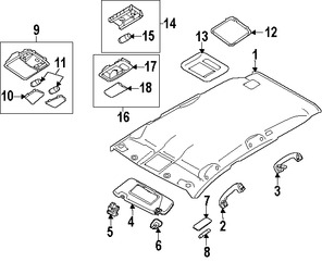 Foto de Techo Interior Original para Nissan Murano 2013 2014 2010 2011 2012 Marca NISSAN N�mero de Parte 739101AA2B