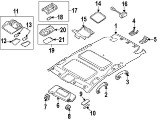 Foto de Techo Interior Original para Nissan Murano 2010 2011 2012 Marca NISSAN N�mero de Parte 739101AF2B