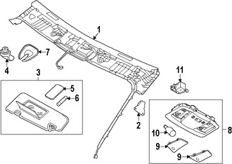 Foto de Techo Interior Original para Nissan Murano 2011 2012 2013 2014 Marca NISSAN N�mero de Parte 739101GR0A