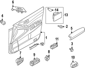 Foto de Switch de Memoria de Asiento Original para Nissan Murano 2011 2012 2013 2014 Marca NISSAN Nmero de Parte 809281GR0C