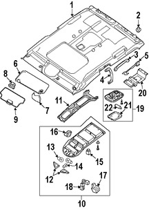 Foto de Techo Interior Original para Nissan Titan 2008 Marca NISSAN N�mero de Parte 73910ZR31A