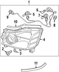 Foto de Conjunto de Faros Delanteros Original para Nissan Armada Marca NISSAN Nmero de Parte 260109GA0B