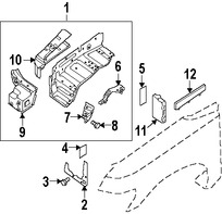 Foto de Refuerzo del protector del Guardafangos Original para Nissan Armada Nissan  Nissan Titan Infiniti QX56 Marca NISSAN Nmero de Parte 641817S030