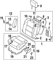 Foto de Cojin de respaldo de Asiento Original para Nissan Armada Nissan Titan Marca NISSAN Nmero de Parte 87661ZC000