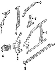 Foto de Refuerzo de Pilar A de Carroceria Original para Nissan Armada Nissan  Nissan Titan Infiniti QX56 Marca NISSAN Nmero de Parte G6230ZZ5MA