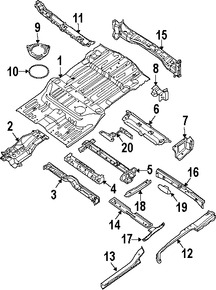 Foto de Travesano Plataforma de Piso Original para Nissan Armada Infiniti QX56 Marca NISSAN Nmero de Parte 75580ZC330