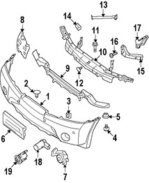 Foto de Soporte de la placa Original para Nissan Armada Marca NISSAN N�mero de Parte 96210ZQ00A