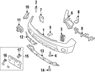 Foto de Riel de soporte de cubierta de parachoques Original para Nissan Frontier Nissan Pathfinder Marca NISSAN N�mero de Parte 62290EA570