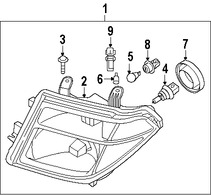 Foto de Faro Original para Nissan Frontier Nissan Pathfinder Marca NISSAN N�mero de Parte 26060EA525