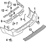 Foto de Enganche de cubierta de parachoques Original para Infiniti QX56 Nissan Pathfinder Nissan Armada Marca NISSAN N�mero de Parte 852847S610