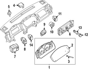 Foto de Lente de Panel de Instrumentos Original para Nissan Xterra Nissan Frontier Marca NISSAN N�mero de Parte 24813EA000