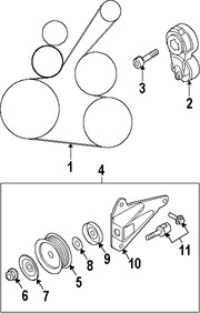 Foto de Conjunto de Tensor de correa Original para Nissan Cube 2009 2010 2011 2012 2013 2014 Marca NISSAN N�mero de Parte 11955JD21A