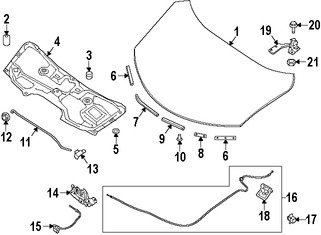 Foto de Sello del capo Original para Nissan Rogue 2017 2014 2015 2016 Marca NISSAN Nmero de Parte 658104BA0A