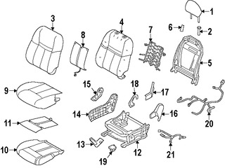 Foto de Almohadilla Calentadora de Asiento Original para Nissan Rogue 2014 2015 2016 Marca NISSAN Nmero de Parte 873354BH1A