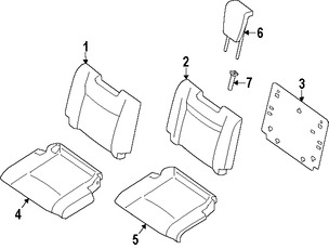 Foto de Cojin de respaldo de Asiento Original para Nissan Rogue 2014 2015 2016 2017 Marca NISSAN N�mero de Parte 896614BA0A