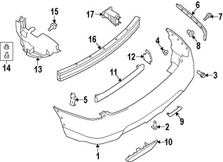 Foto de Extensi�n del parachoques Original para Nissan Rogue 2014 2015 2016 2017 Marca NISSAN N�mero de Parte 748A24BA1A
