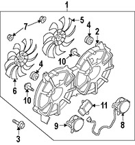 Foto de Cubierta de ventilador de enfriamiento del motor Original para Infiniti Nissan Marca NISSAN Nmero de Parte 21483JK00A