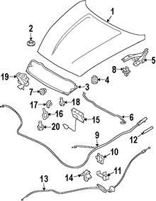 Foto de Sello del capo Original para Nissan 370Z 2016 2017 Marca NISSAN Nmero de Parte 658201EA0B