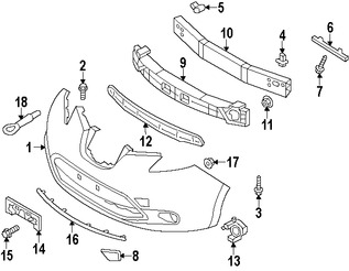 Foto de Soporte de la placa Original para Nissan Leaf 2013 2014 2015 2016 2017 Marca NISSAN N�mero de Parte 962103NF0A