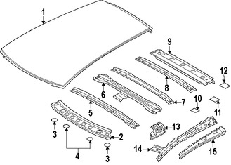 Foto de Panel de Techo Original para Nissan Leaf 2013 2014 2015 2016 2017 Marca NISSAN N�mero de Parte 731123NF0A