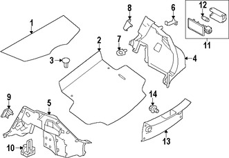 Foto de Panel de maletero Original para Nissan Leaf 2013 2014 2015 2016 2017 Marca NISSAN N�mero de Parte 849503NF0B