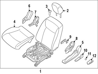 Foto de Asiento Original para Nissan Leaf 2016 Marca NISSAN N�mero de Parte 870503NF8B