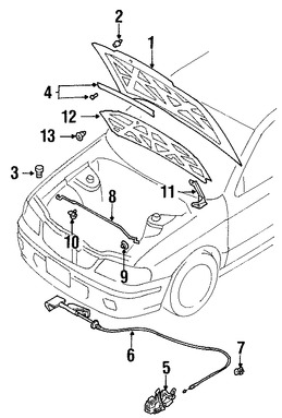 Foto de Aislamiento del capo Original para Nissan Sentra Marca NISSAN Nmero de Parte 65840ZG00A