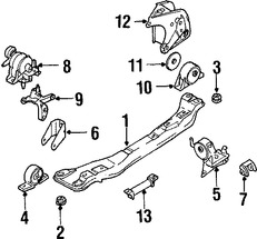 Foto de Soporte de Montura del motor Original para Nissan Sentra Marca NISSAN Nmero de Parte 112314Z800