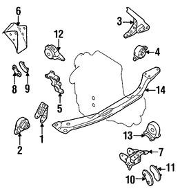 Foto de Montura De Transmisin Manual Original para Nissan Sentra 2002 2003 2004 2005 2006 Marca NISSAN Nmero de Parte 11220AU400