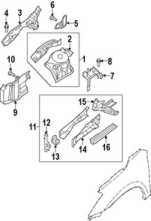 Foto de Soporte de la Bandeja de la batera Original para Nissan Altima Nissan Maxima Nissan Pathfinder Infiniti Marca NISSAN Nmero de Parte 64160JA000