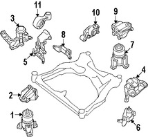 Foto de Soporte de Montura del motor Original para Nissan Altima Nissan Pathfinder Nissan Murano Nissan Maxima Infiniti Marca NISSAN Nmero de Parte 11274JA100