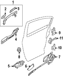 Foto de Refuerzo de Manija Exterior de la Puerta Original para Nissan Altima 2007 2008 2009 Marca NISSAN Nmero de Parte 82611JA000