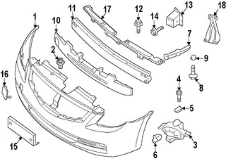 Foto de Barra de impacto de parachoque Original para Nissan Altima 2010 2011 2012 2013 Marca NISSAN Nmero de Parte 62032ZN50A