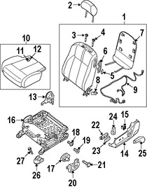 Foto de Cubierta del Mecanismo de Ajuste de Reclinacion de Asiento Original para Nissan Altima 2008 2009 2010 2011 2012 2013 Marca NISSAN Nmero de Parte 87455JB07B