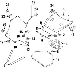 Foto de Bisagra del capo Original para Nissan Infiniti Marca NISSAN N�mero de Parte 65400JF00B