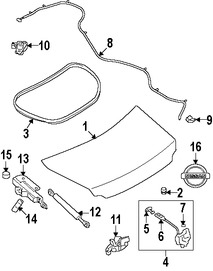 Foto de Bisagra de puerta del maletero Original para Nissan GT-R Marca NISSAN Nmero de Parte 84400JF00A