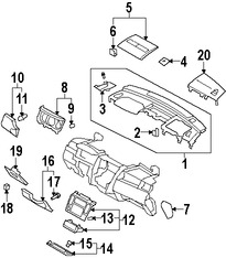 Foto de Cobertura Panel de Instrumentos Original para Nissan Versa 2007 2008 2009 2010 2011 2012 Marca NISSAN Nmero de Parte 68101EM02A