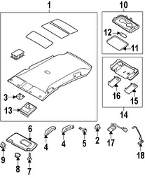 Foto de Techo Interior Original para Nissan Versa 2007 2008 2009 2010 Marca NISSAN N�mero de Parte 739B0EL00A