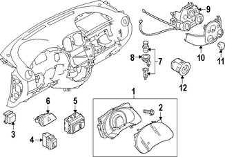 Foto de Interruptor para deshabilitar Air Bag lado Pasajero Original para Nissan Versa Nissan Versa Note Marca NISSAN N�mero de Parte 250203AP0A