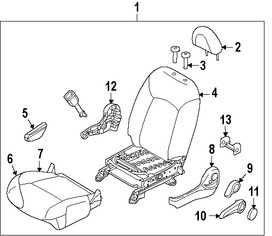 Foto de Asiento Original para Nissan Versa Note 2015 2016 Marca NISSAN N�mero de Parte 870509MB0A