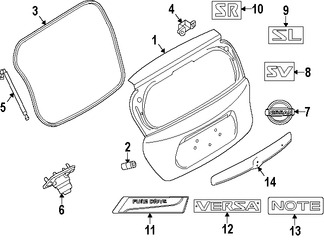 Foto de Puerta Trasera Original para Nissan Versa Note 2014 2015 2016 2017 Marca NISSAN N�mero de Parte KMA009MBAA