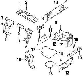 Foto de Panel de maletero Original para Nissan Altima 1998 1999 2000 2001 Marca NISSAN N�mero de Parte 849409E000