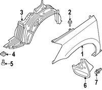 Foto de Guarda lodo Original para Nissan Quest 2006 2007 2008 2009 Marca NISSAN Nmero de Parte 638505Z000