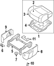 Foto de Cubierta de Riel de Asiento Original para Nissan Quest 2007 2008 2009 Marca NISSAN Nmero de Parte 87161ZM40B