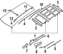 Foto de Panel de Techo Original para Nissan Quest 2004 2005 2006 2007 2008 2009 Marca NISSAN N�mero de Parte 731125Z035