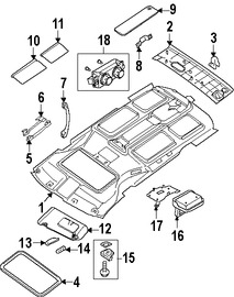 Foto de Techo Interior Original para Nissan Quest 2008 2009 Marca NISSAN N�mero de Parte 73910ZF97A