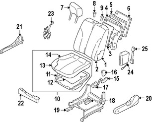 Foto de Panel lateral de Asiento Original para Nissan Maxima Nissan Pathfinder Infiniti I30 Infiniti I35 Infiniti QX4 Marca NISSAN Nmero de Parte 87331C9900